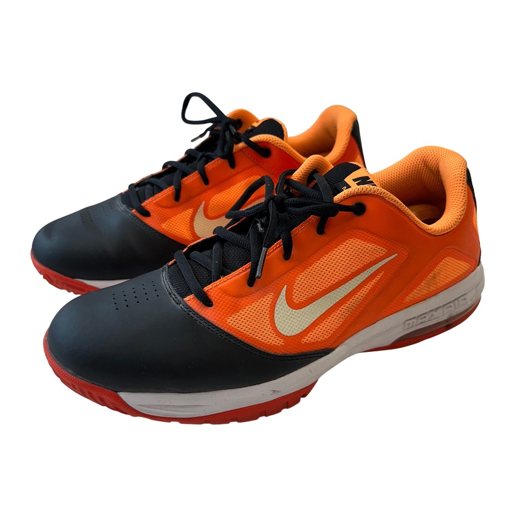 Nike Max Air Training Shoes Athletic Running Orange‎ Black Mens Size 12